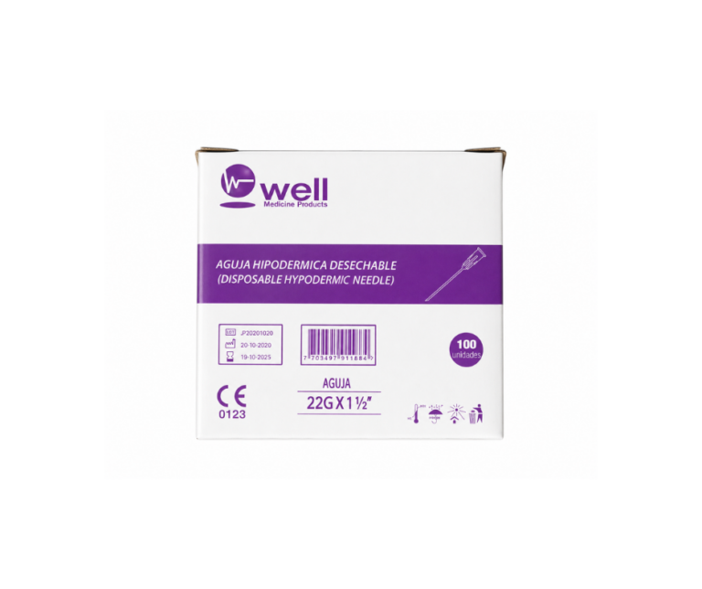 Aguja hipodérmica 22G x 1 1/2" – caja x 100 (copia)