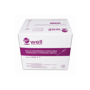 Aguja hipodérmica 23G x 1" – caja x 100