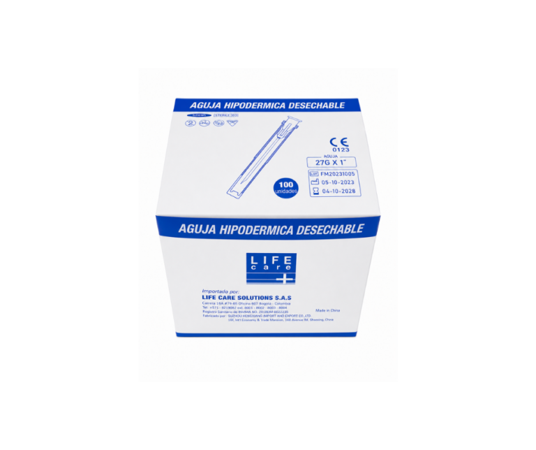 Aguja hipodérmica 27G x 1" – caja x 100