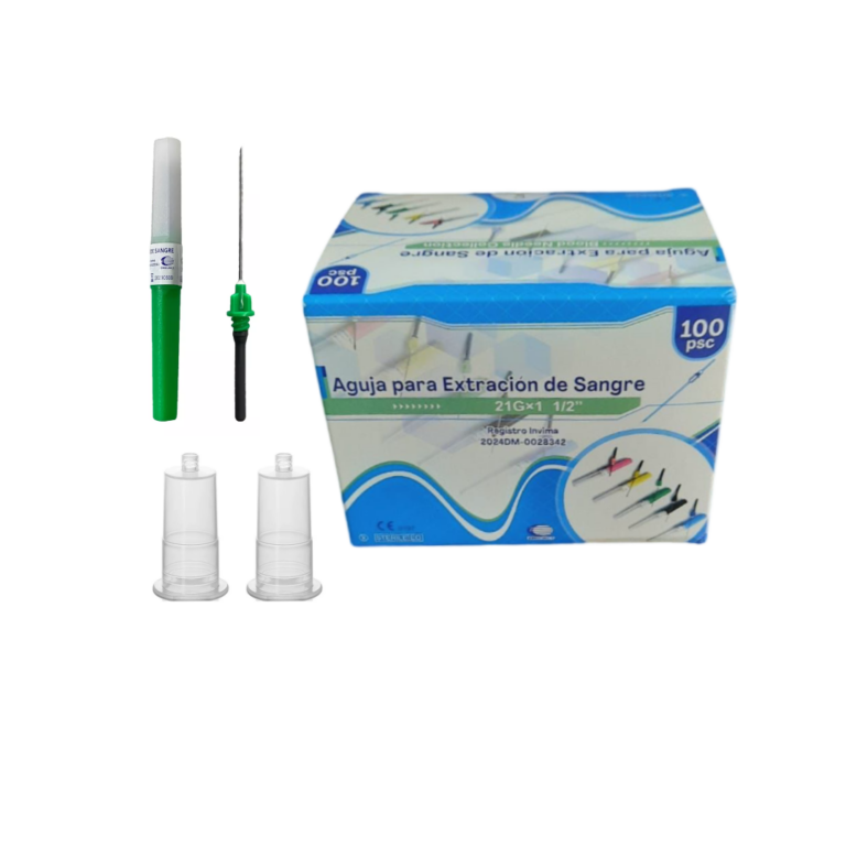 Aguja múltiple para vacutainer 21G x 1 1/2" – caja x 100