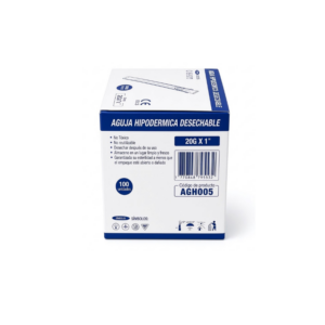 Aguja hipodérmica 20G x 1" – caja x 100